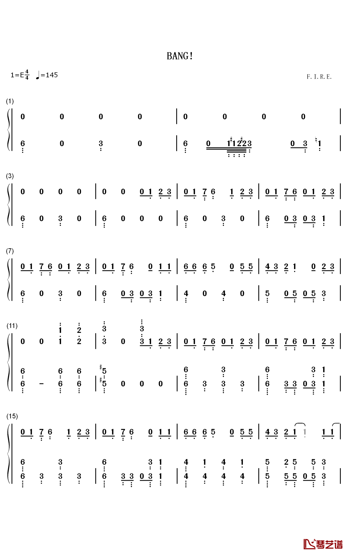 Bang钢琴简谱-数字双手-AJR