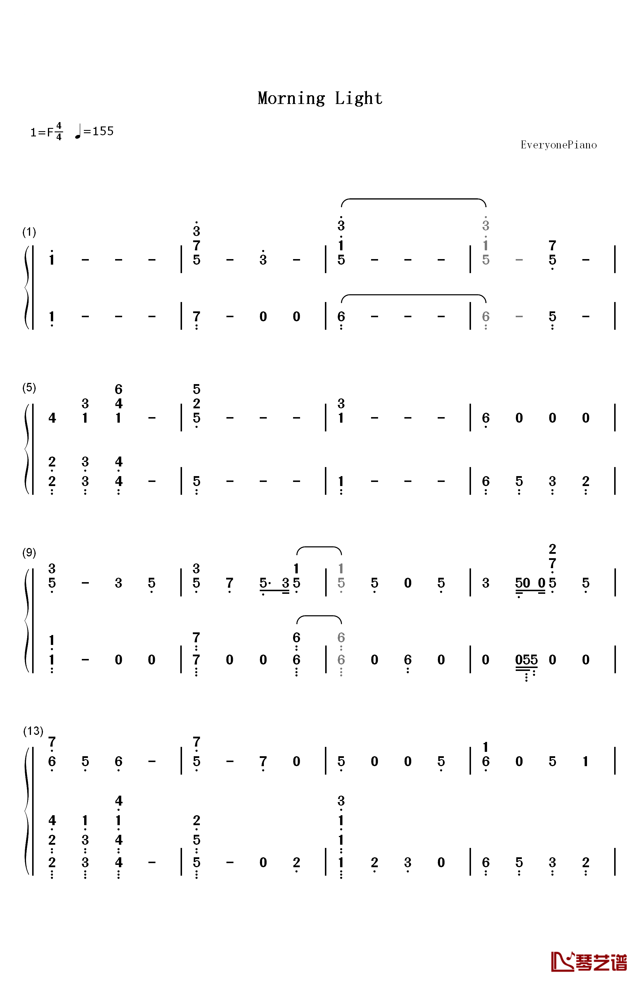 Morning Light钢琴简谱-数字双手-Justin Timberlake Alicia Keys