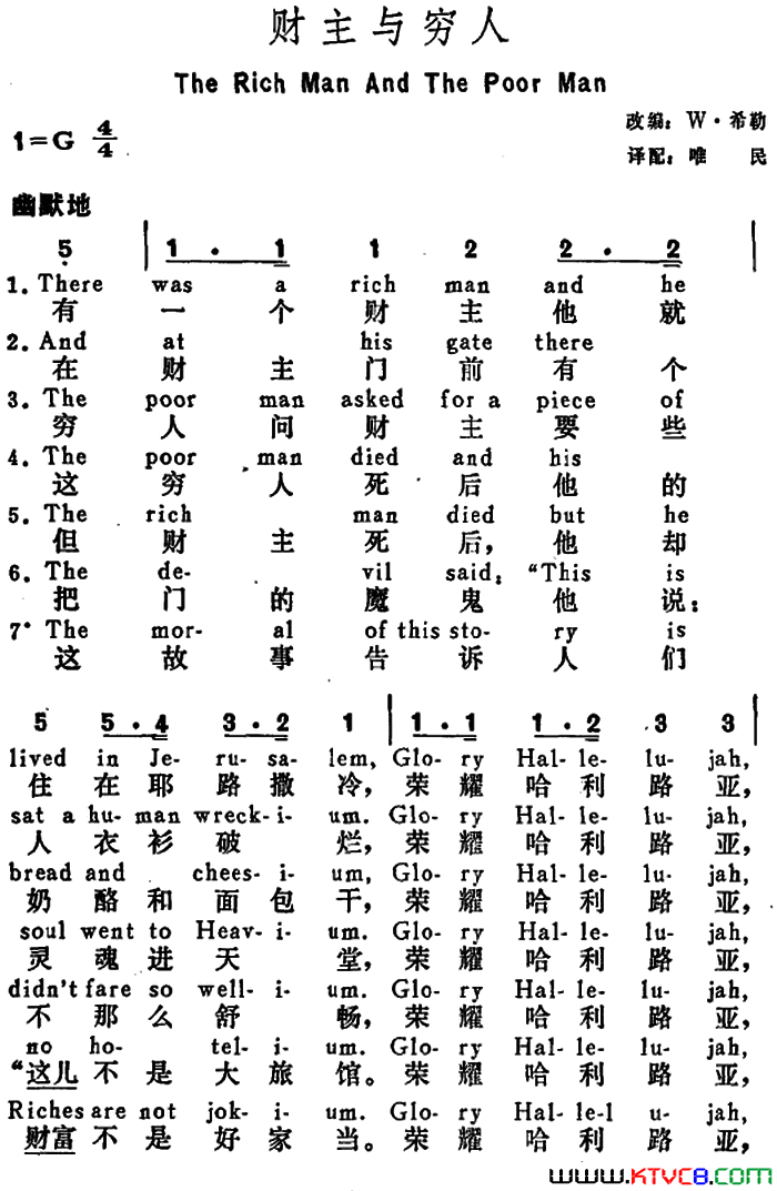 [美]财主与穷人TheRichManandthePoorMan[美]财主与穷人The Rich Man and the Poor Man简谱