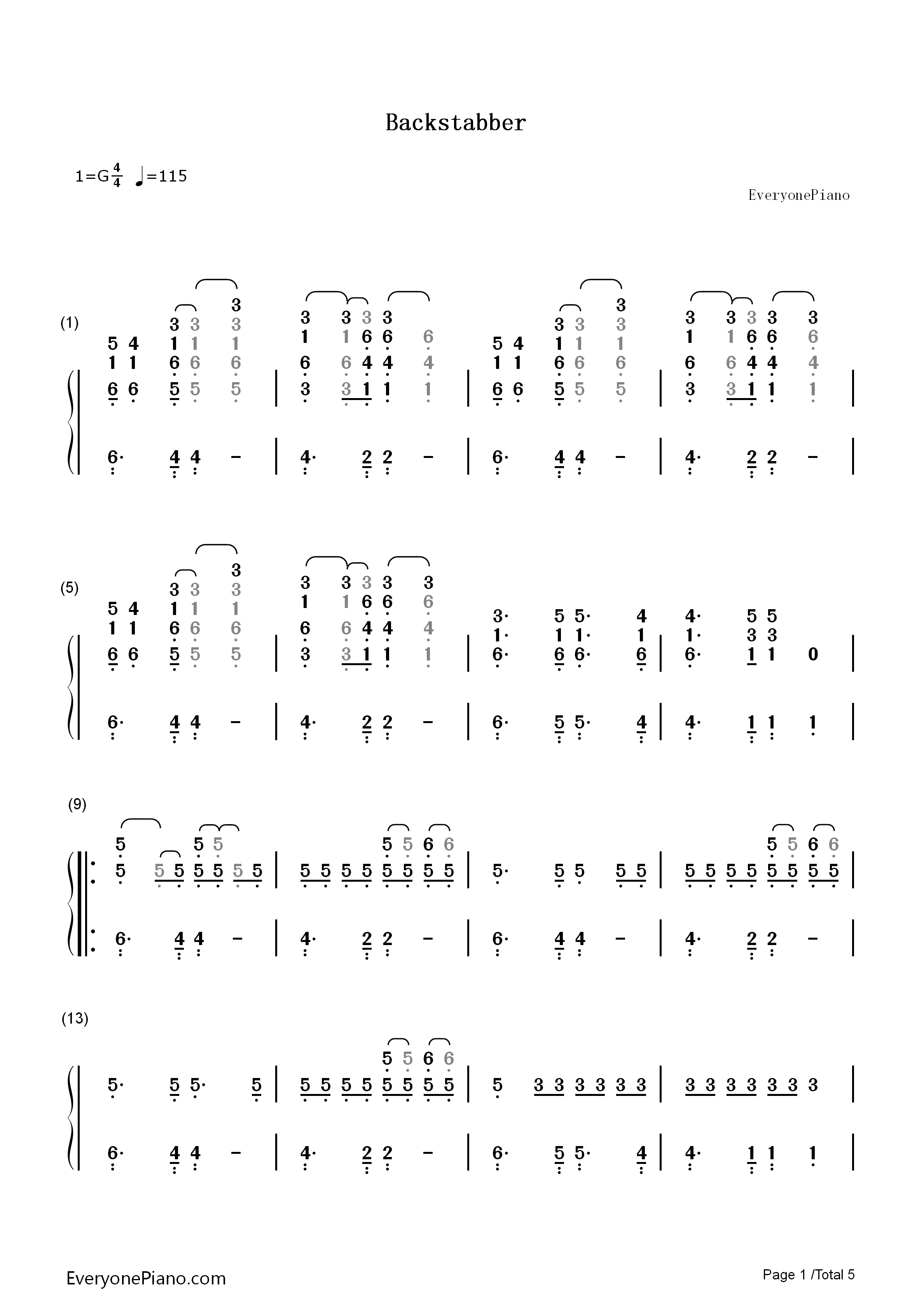 Backstabber钢琴简谱-Kesha演唱