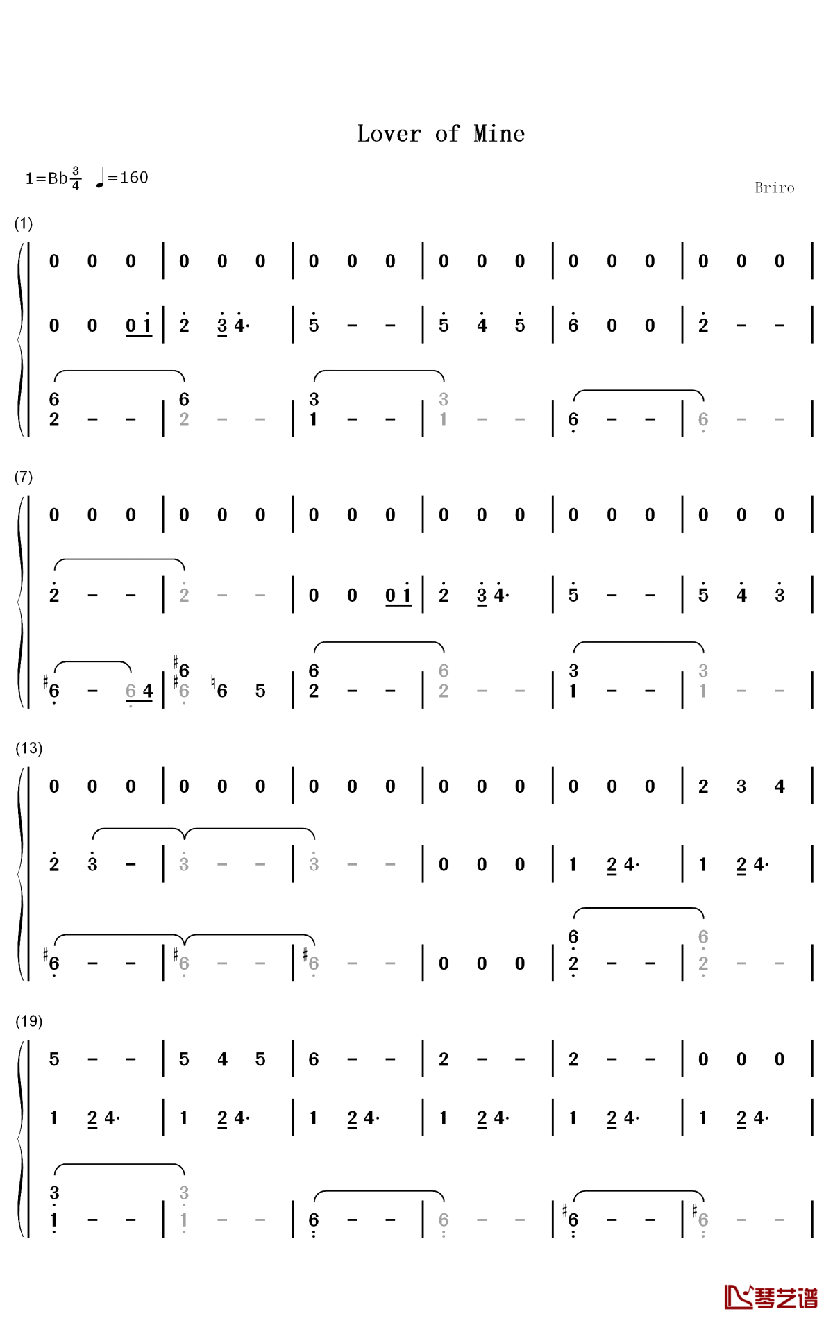 Lover of Mine钢琴简谱-数字双手-5 Seconds of Summer