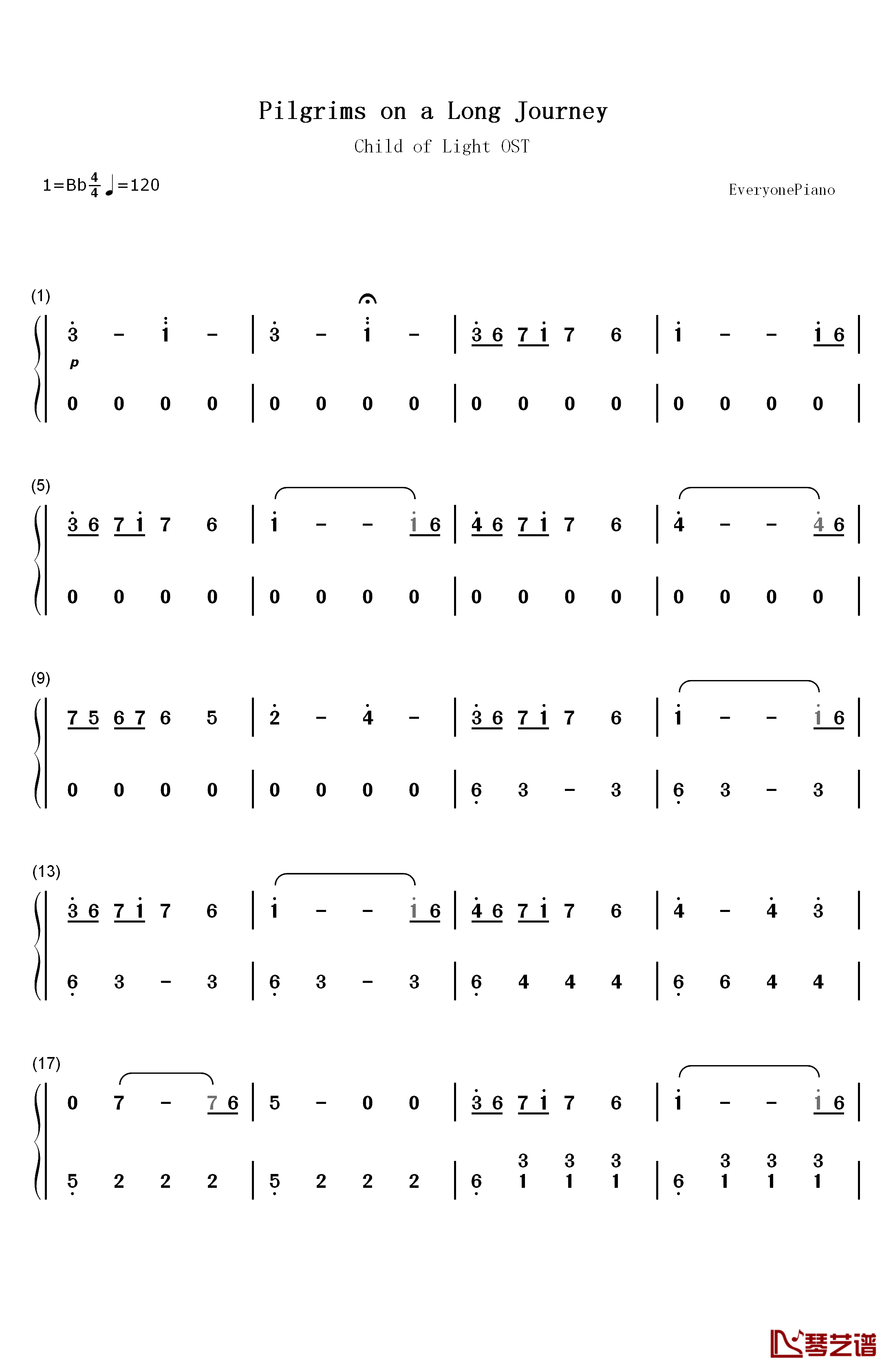 Pilgrims on a Long Journey钢琴简谱-数字双手-Coeur de Pirate