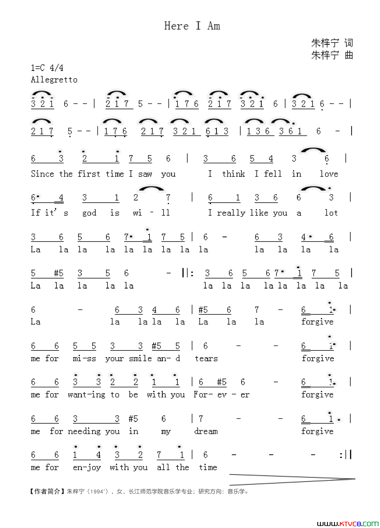 HereIAm简谱