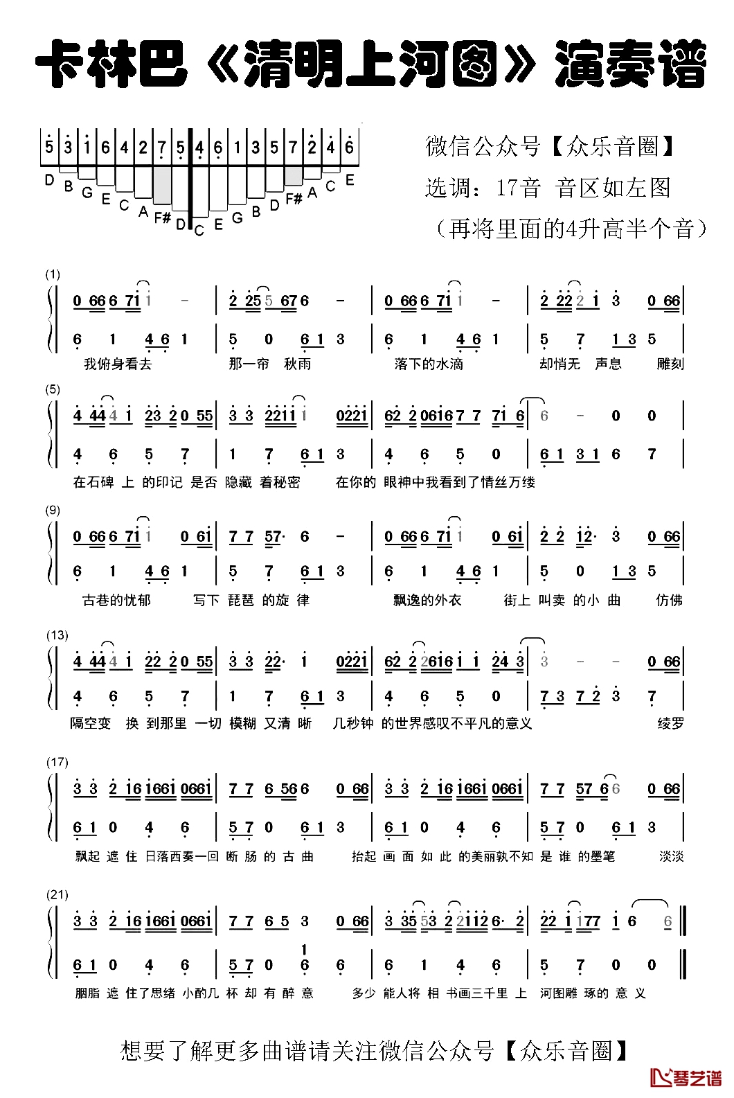 清明上河图简谱-李玉刚演唱